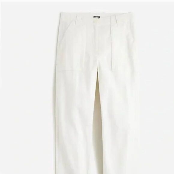 J. Crew bx764 Seaside cargo pant in linen-TENCEL™ lyocell blend White NWt 12P - Picture 3 of 12